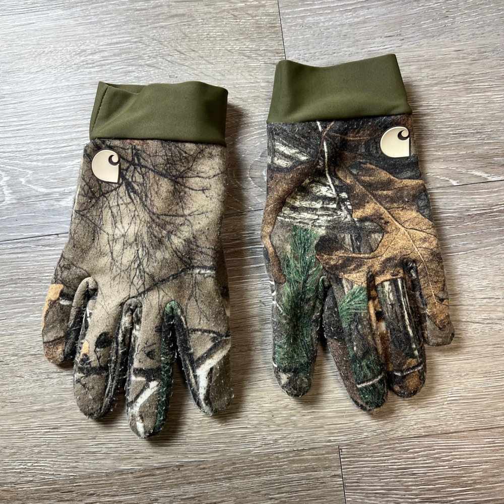 Carhartt A630 XTRA Gloves Mens Large Camo Silicone Grip Hunting Utility Workwear